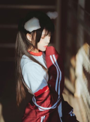 [Cosplay]桜桃喵 - 红色体操服[44P]