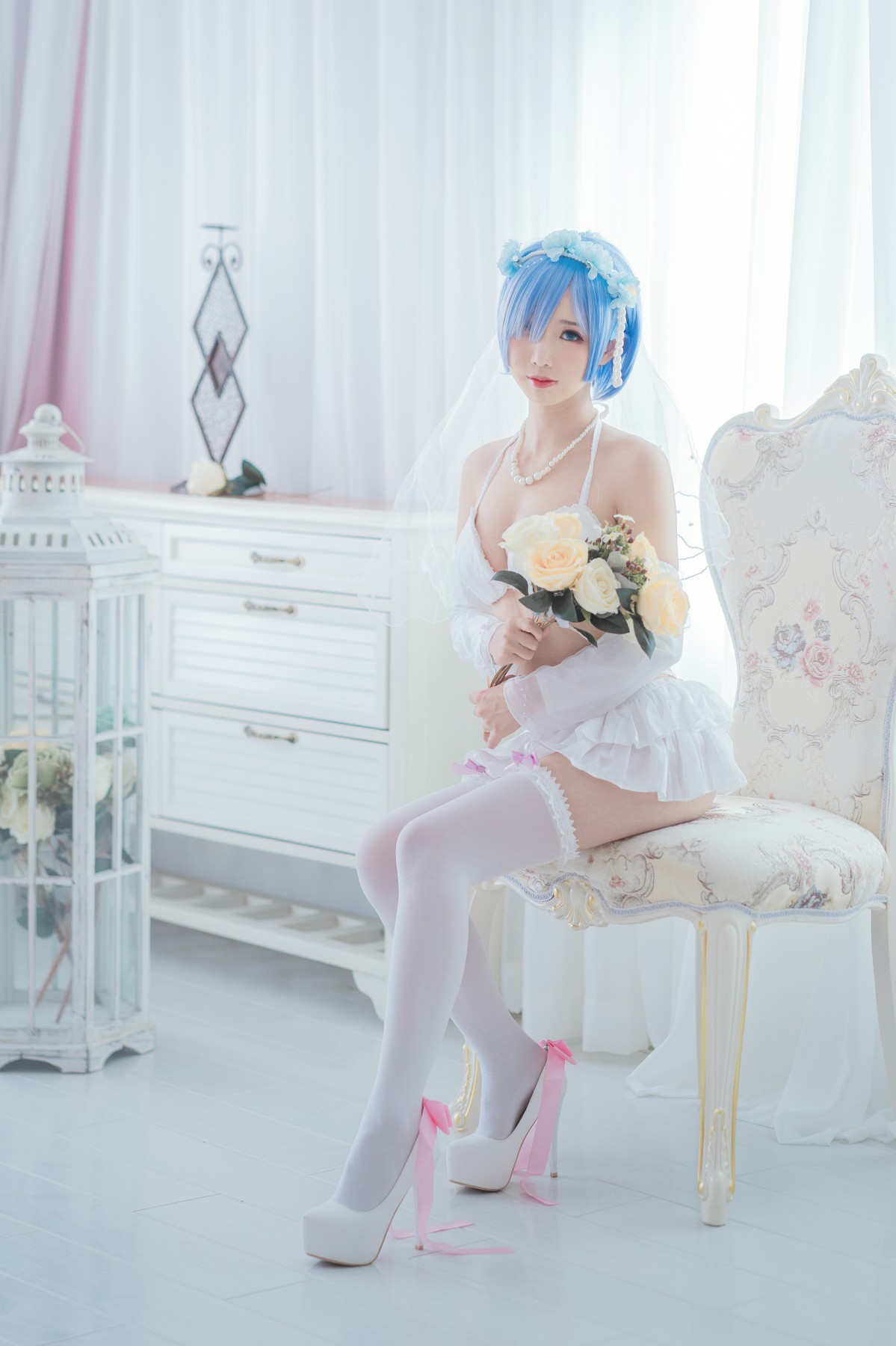 [Cosplay]面饼仙儿 - 花嫁蕾姆[27P]