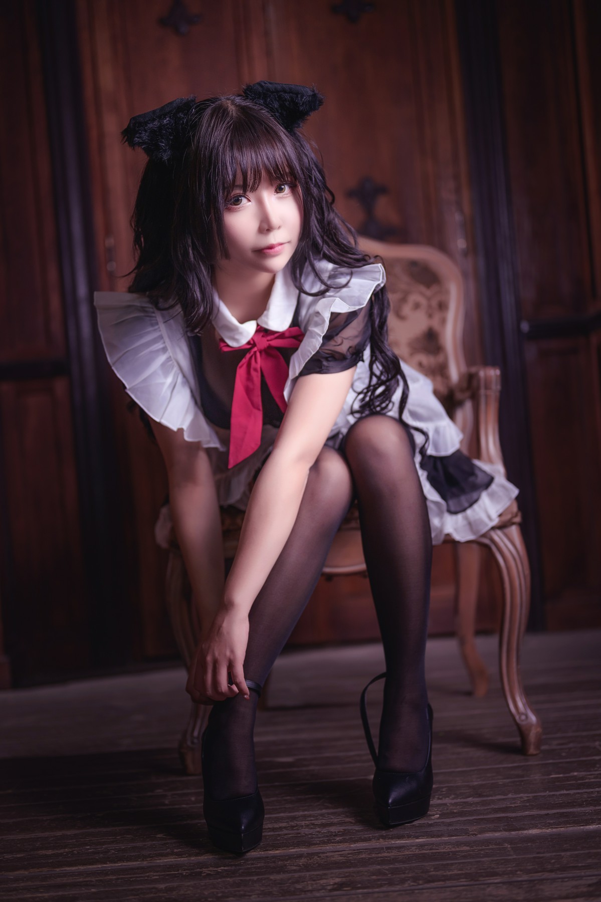 [Cosplay]抱走莫子aa - 黑丝猫咪小女仆-第4张图片-福利社