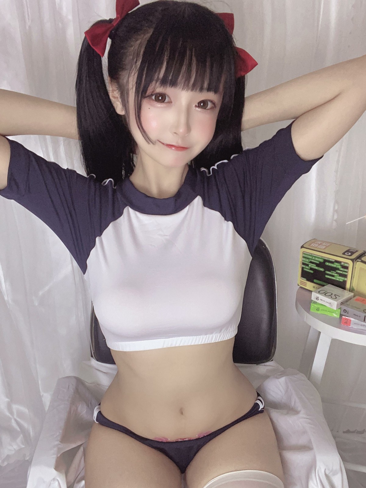 佳佳好难啊 NO.003 蓝色吊带体操服 第3张