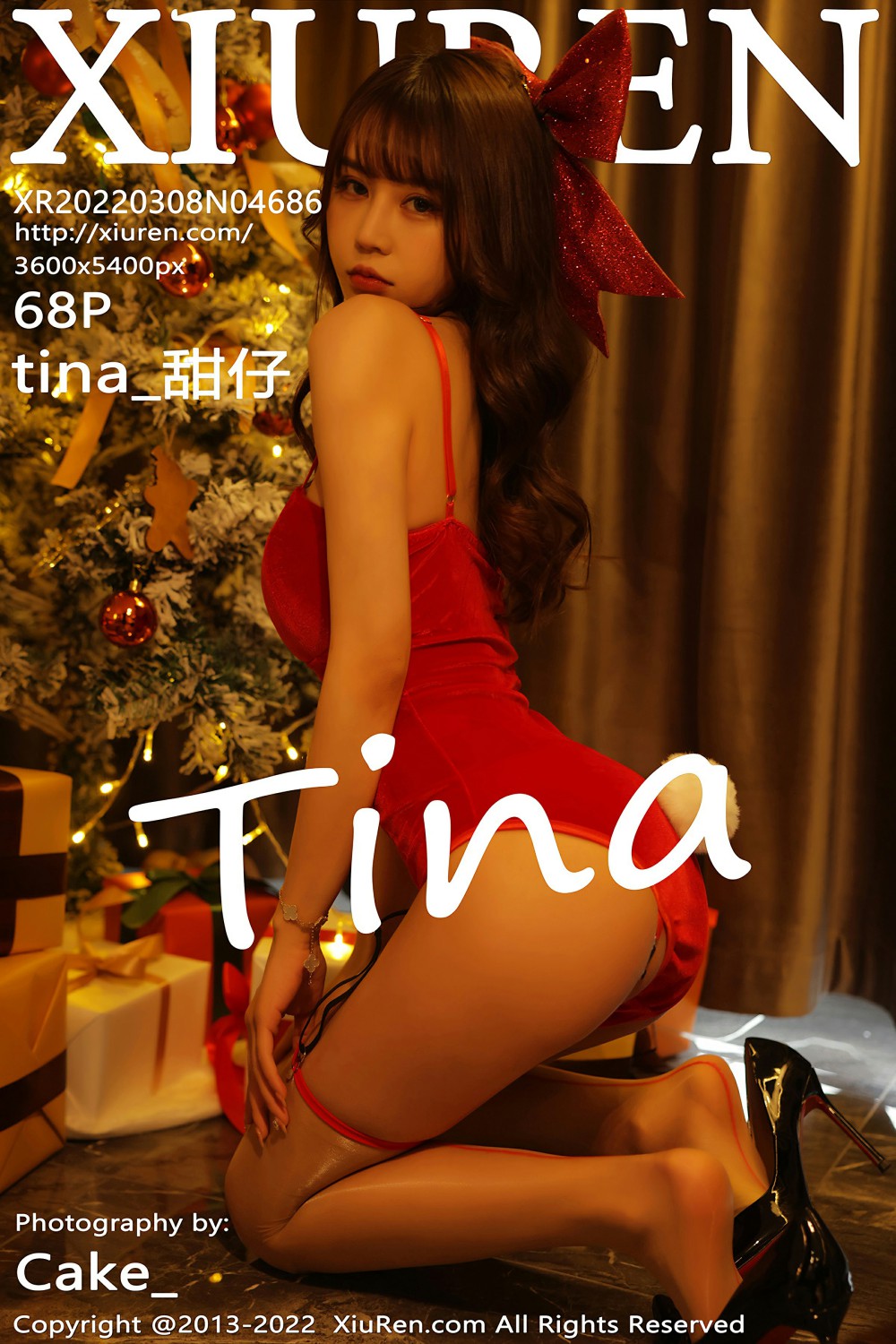 [XiuRen秀人网] 2022.03.08 No.4686 tina_甜仔 红色吊带 第1张