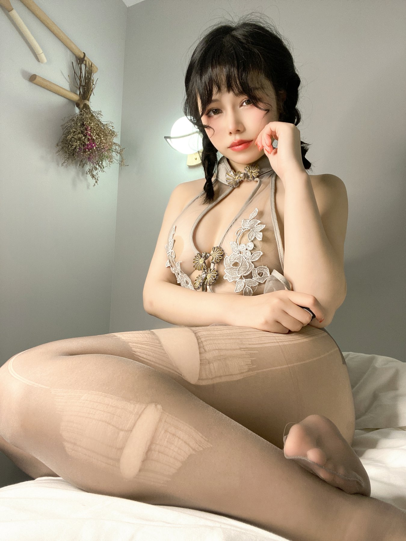 七月喵子 - 透明 灰撕袜[45P]