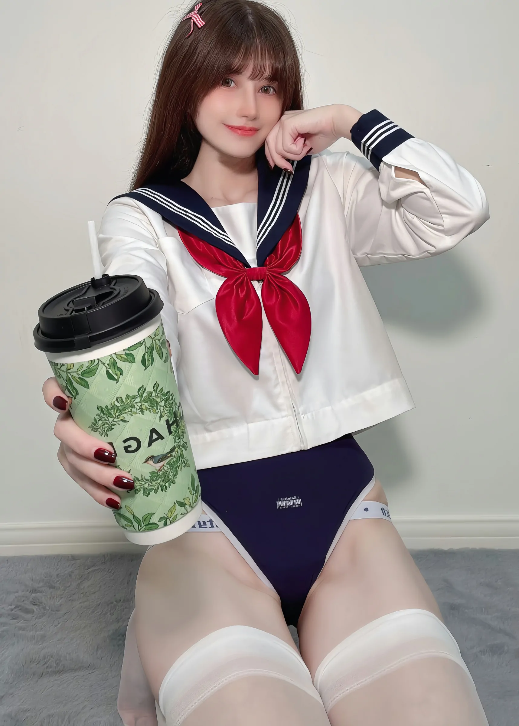 鹿八岁baby - 白丝水手服 第4张