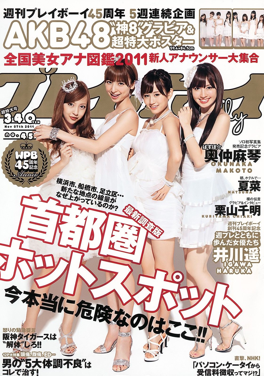 奥仲麻琴 夏菜 井川遥 栗山千明 [プレイボーイ] 2011 No.45 AKB480